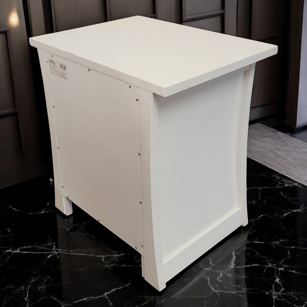 7324 Contemporary White 2 Drawer Nightstand ~ Furniture