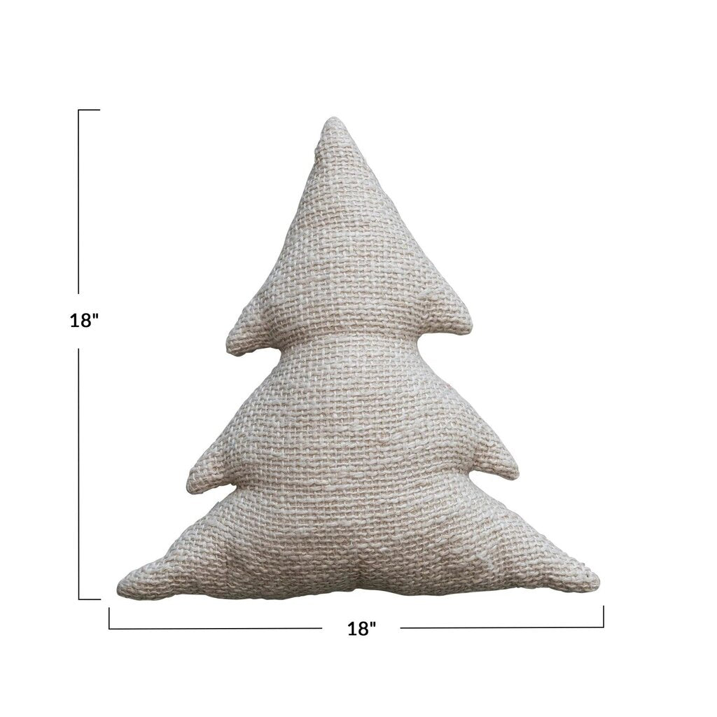 Cotton Tree Shape Pillow with Metallic Gold Thread * Holiday