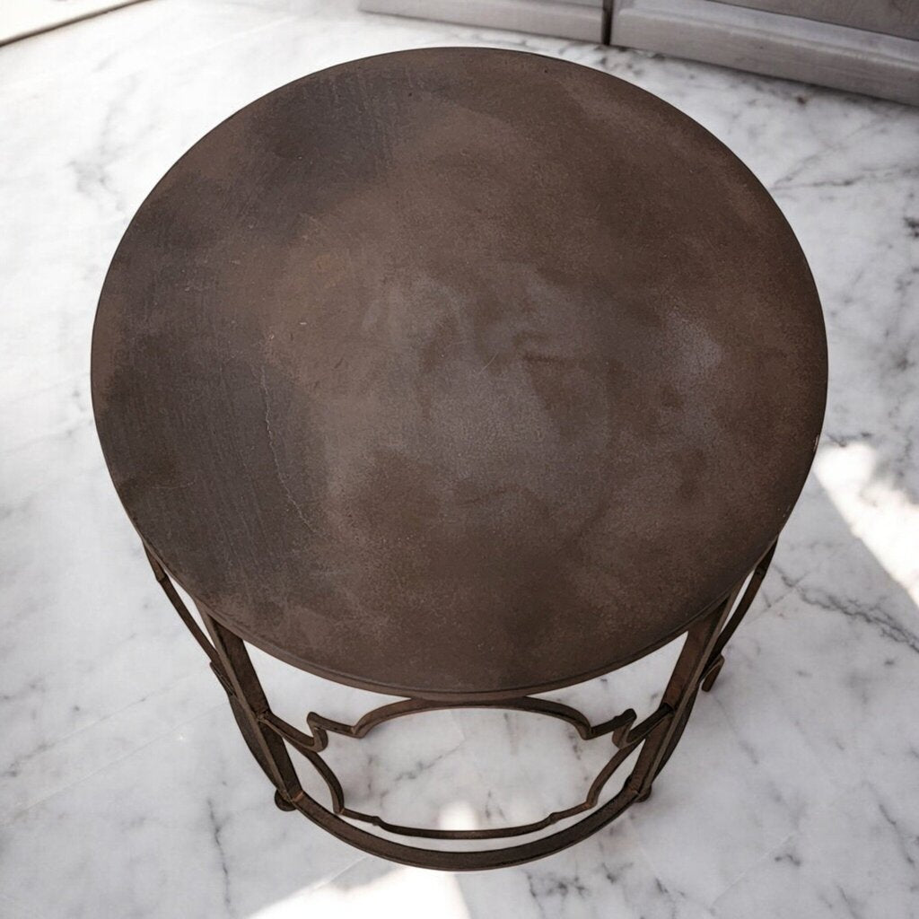 7380 Art Deco Iron Side Table ~ FURNITURE