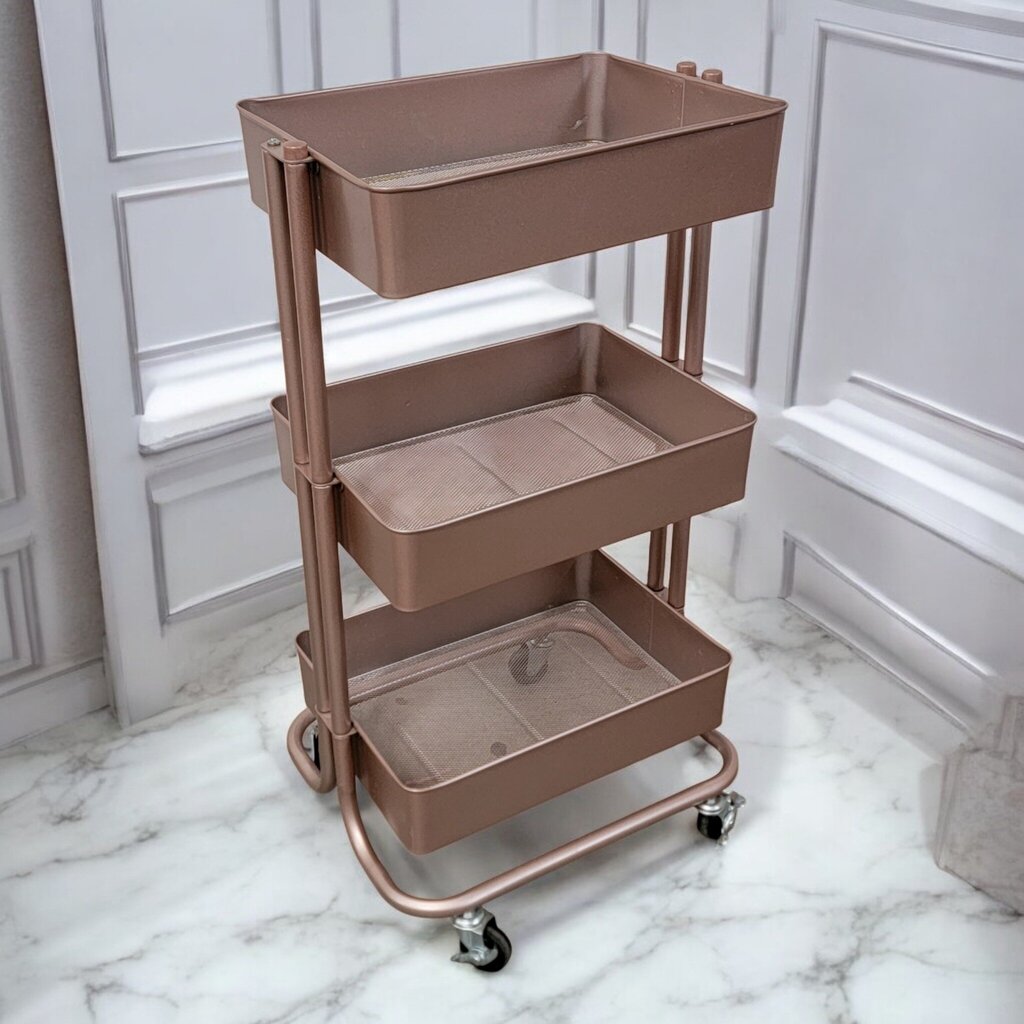 7381 3 Tier Metal Rolling Cart ~ Furniture