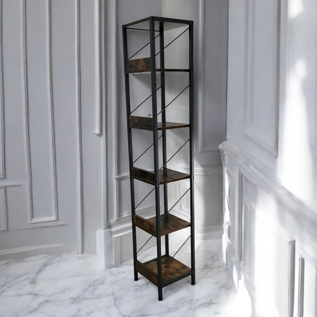 7493 Industrial Wood and Metal 5 Tier #Shelf