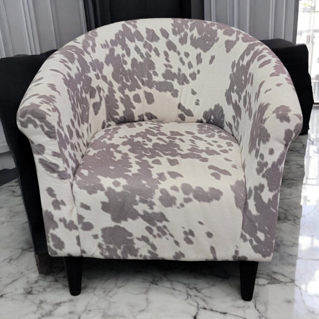 7497 Gray Cowprint Arm #Chair