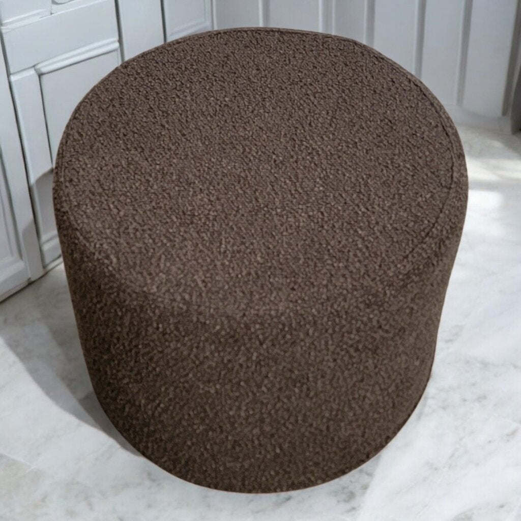 7507 Boucle Brown #Ottoman