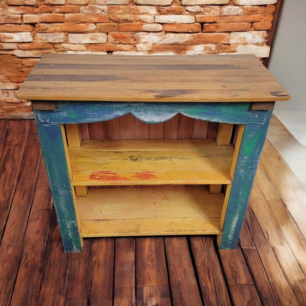 7510 Whimsical Wood and Blue 2 Tier #Bookshelf