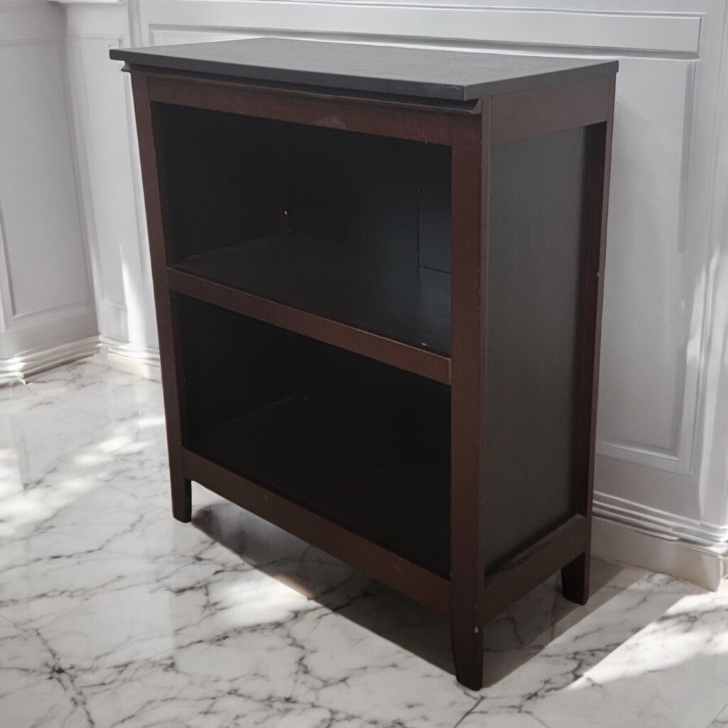 7540 Walnut Stained 2 Tier Bookshelf