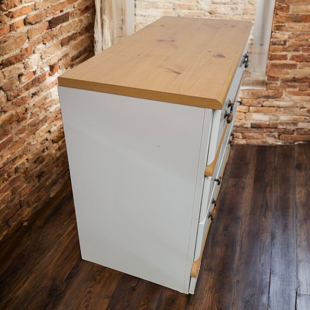 7607 Country Pine and White 3 Drawer #Dresser