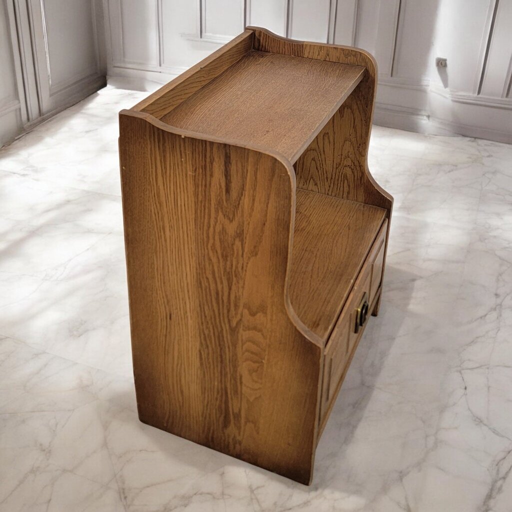 7676 Oak 2 Tier #Nightstand with Drawer