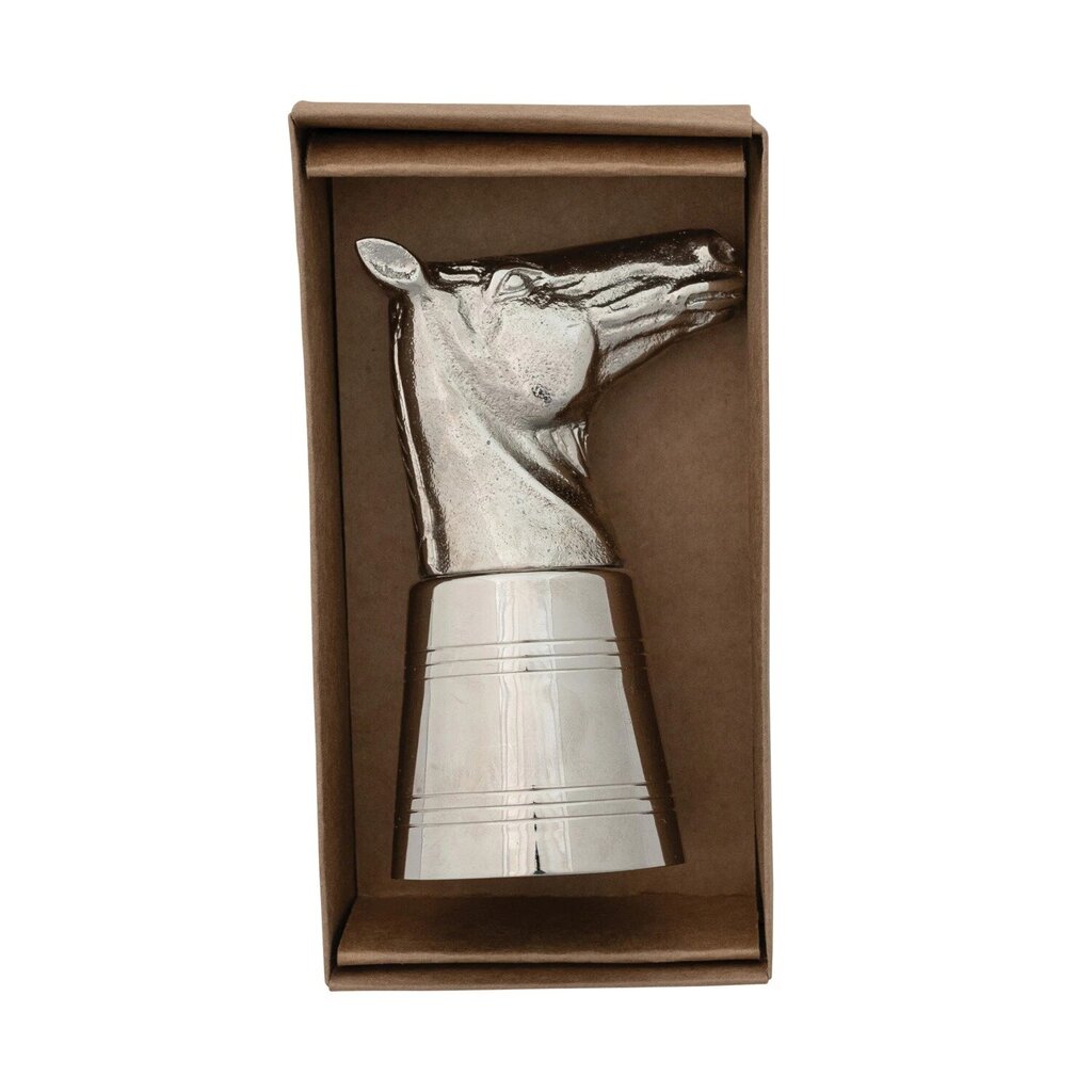 2 oz. Cast Aluminum & Stainless-Steel Horse Head Jigger * Home
