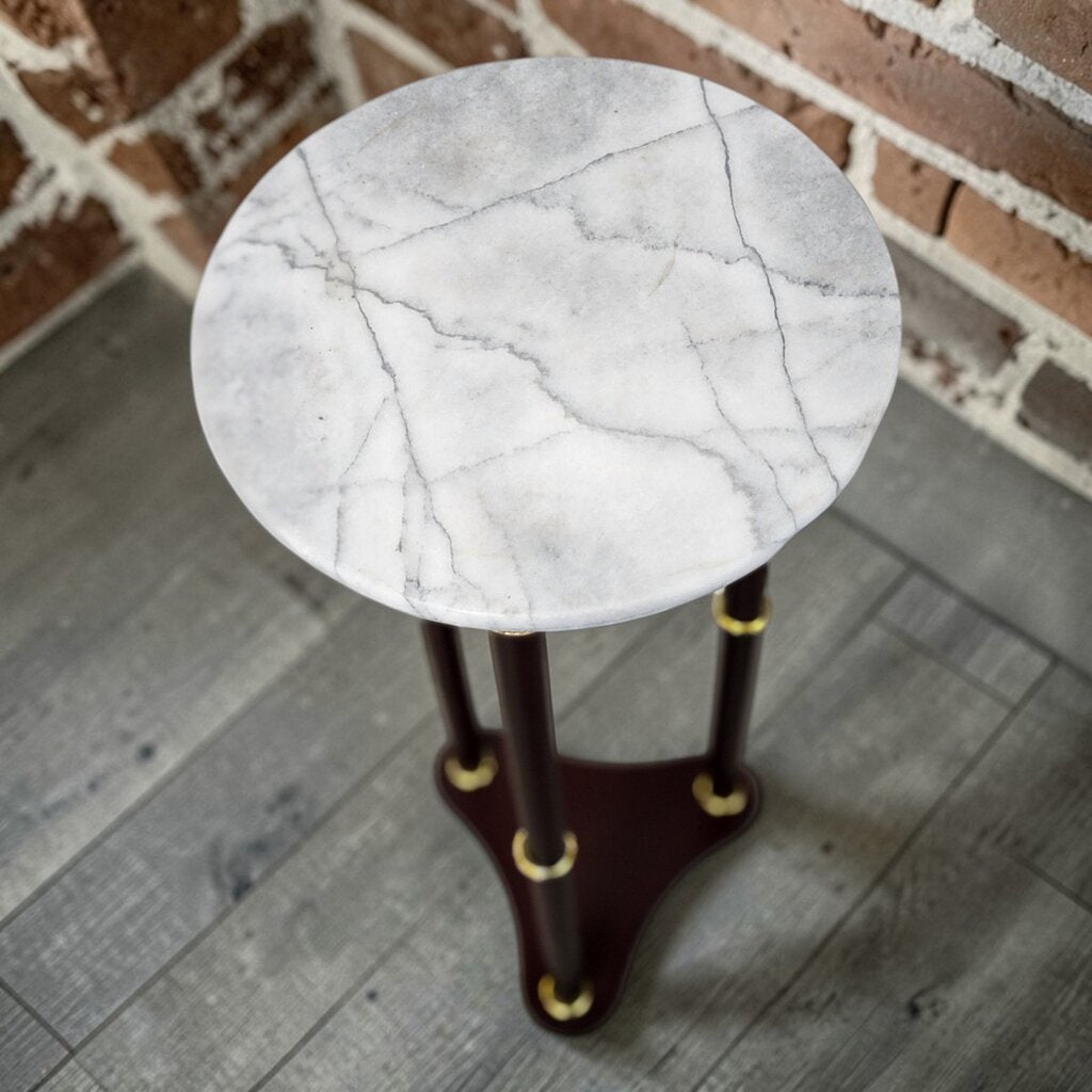 7844 Cherry and Marble Top Accent #Table