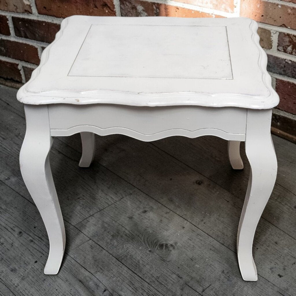7852 White Queen Anne Side #Table ~ FURNITURE