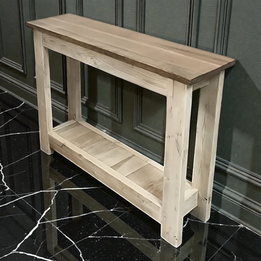 7873 Handcrafted Solid Wood 2 Tier #Console