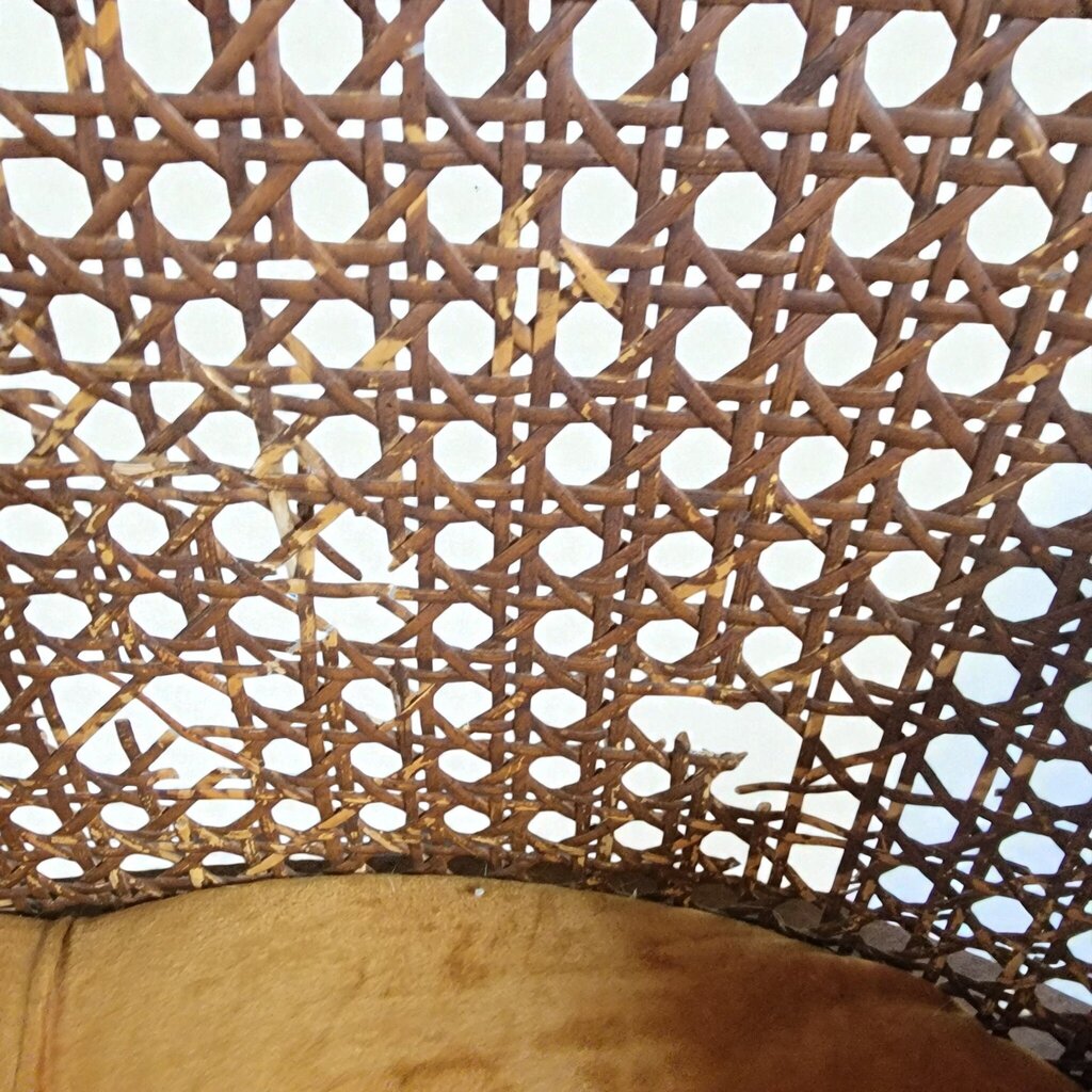 7967 Vintage Mid- Century Modern Cane Barrel Back Chair