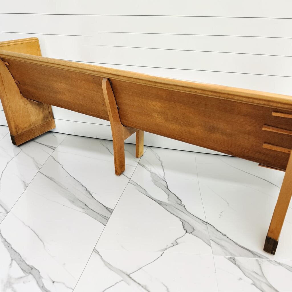 8133 Mid-Century Solid Oak Church #Pew
