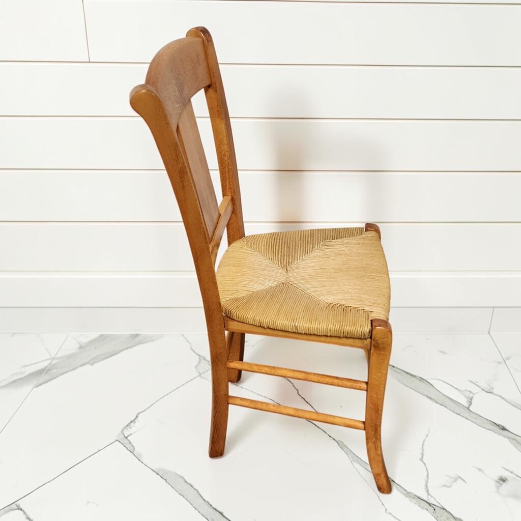 8134 Vintage French Provincial Style Rush Seat Dining Chair ~ FURNITURE