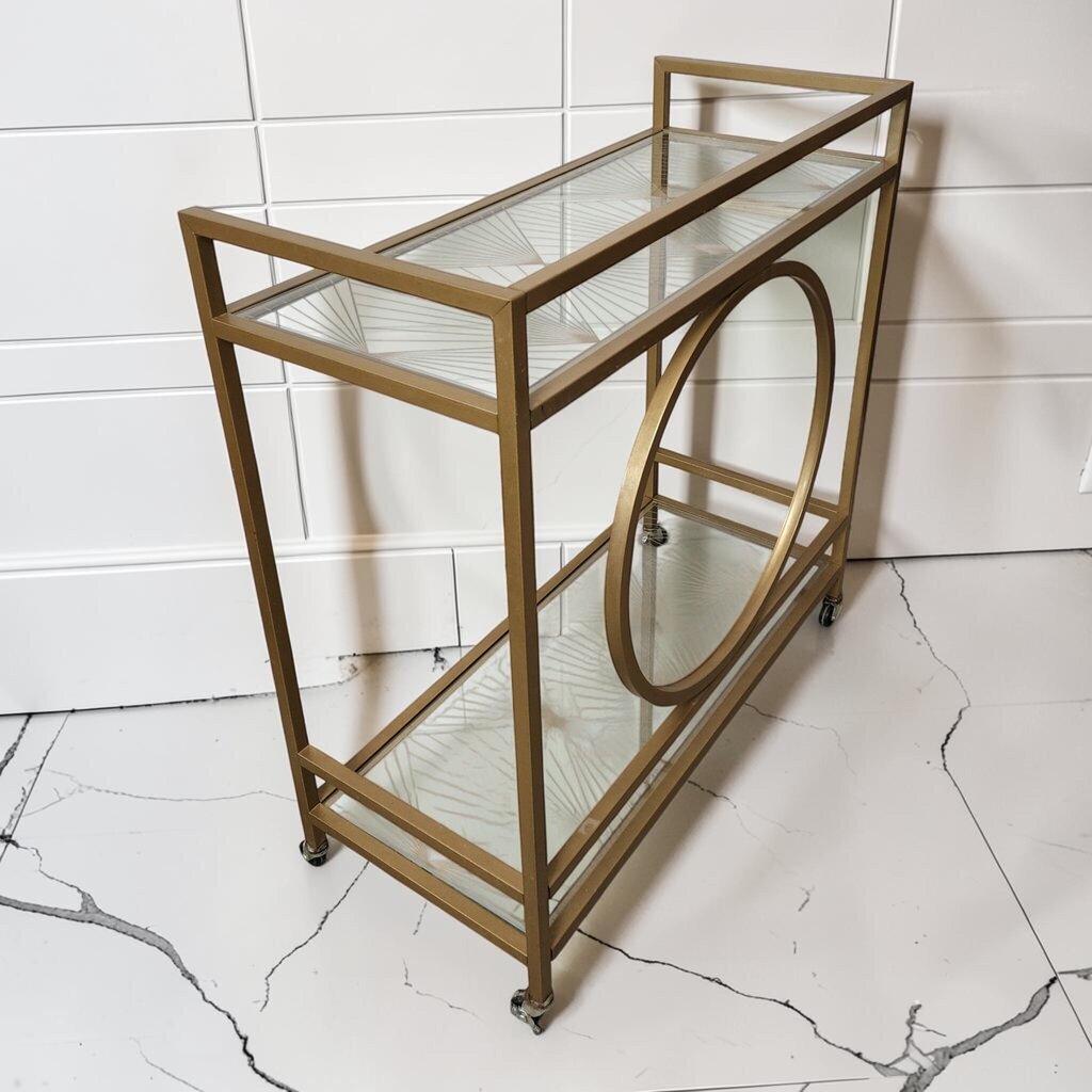 8142 2 Tier Gold Bar #Cart Mid Century Modern Revival ~ FURNITURE
