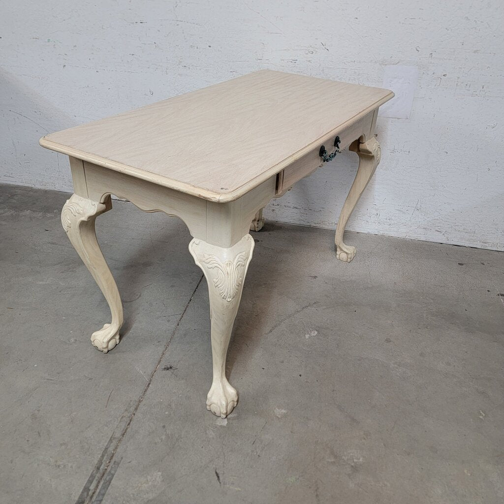 8186 Vintage Painted Chippendale Style Ball and Claw Foot Writing Desk