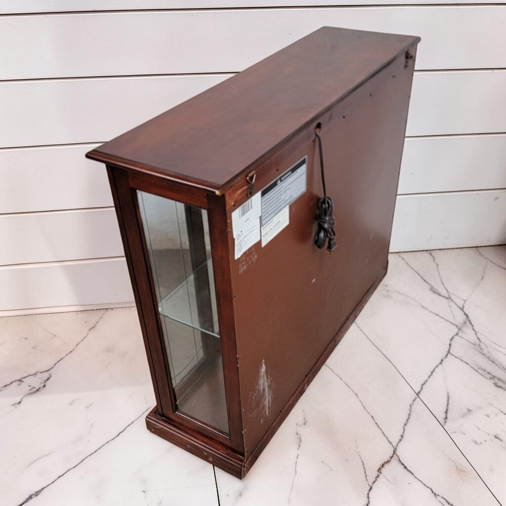 8059 Small Mahogany Finish Glass Display #Cabinet