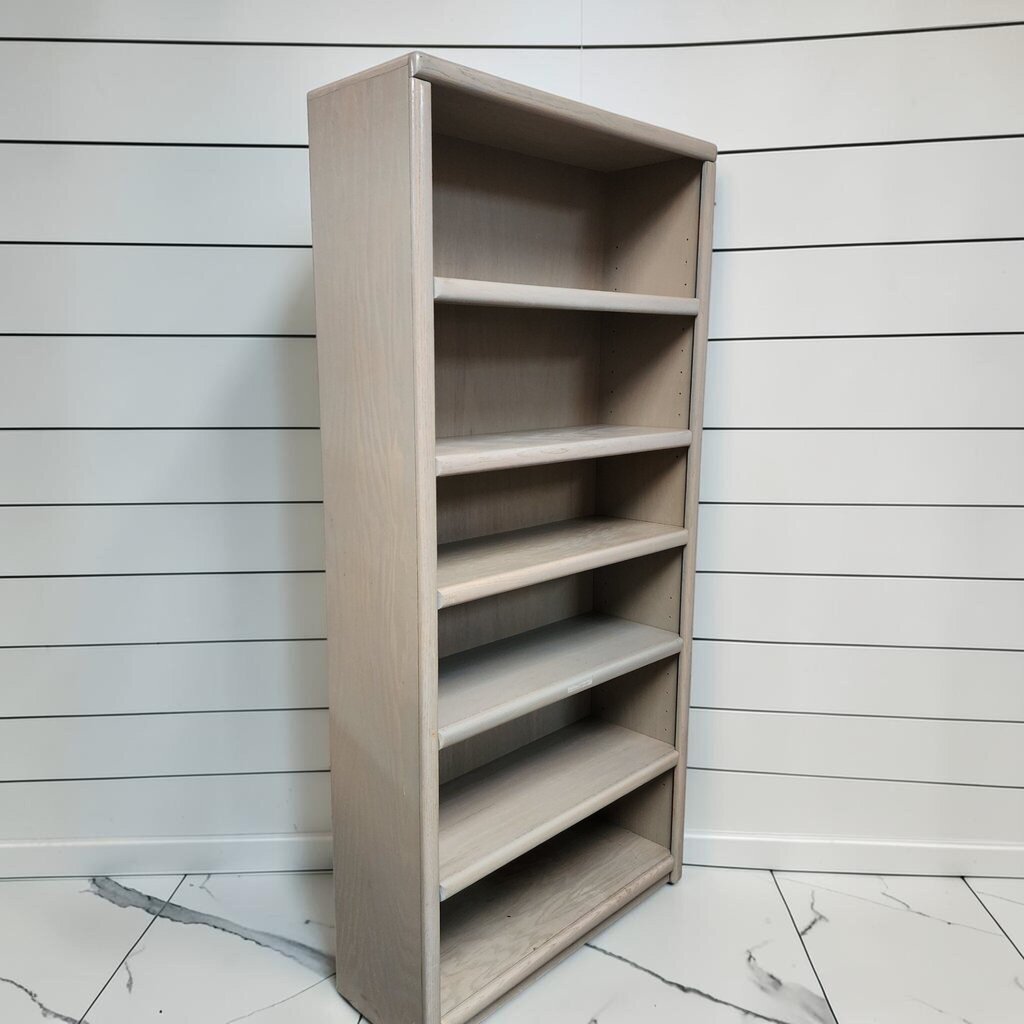 8250 Contemporary Pickled Oak Bullnose Bookshelf