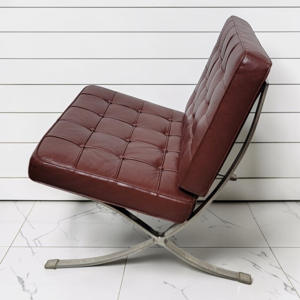 8254 Barcelona #Chair in Burgundy Leather
