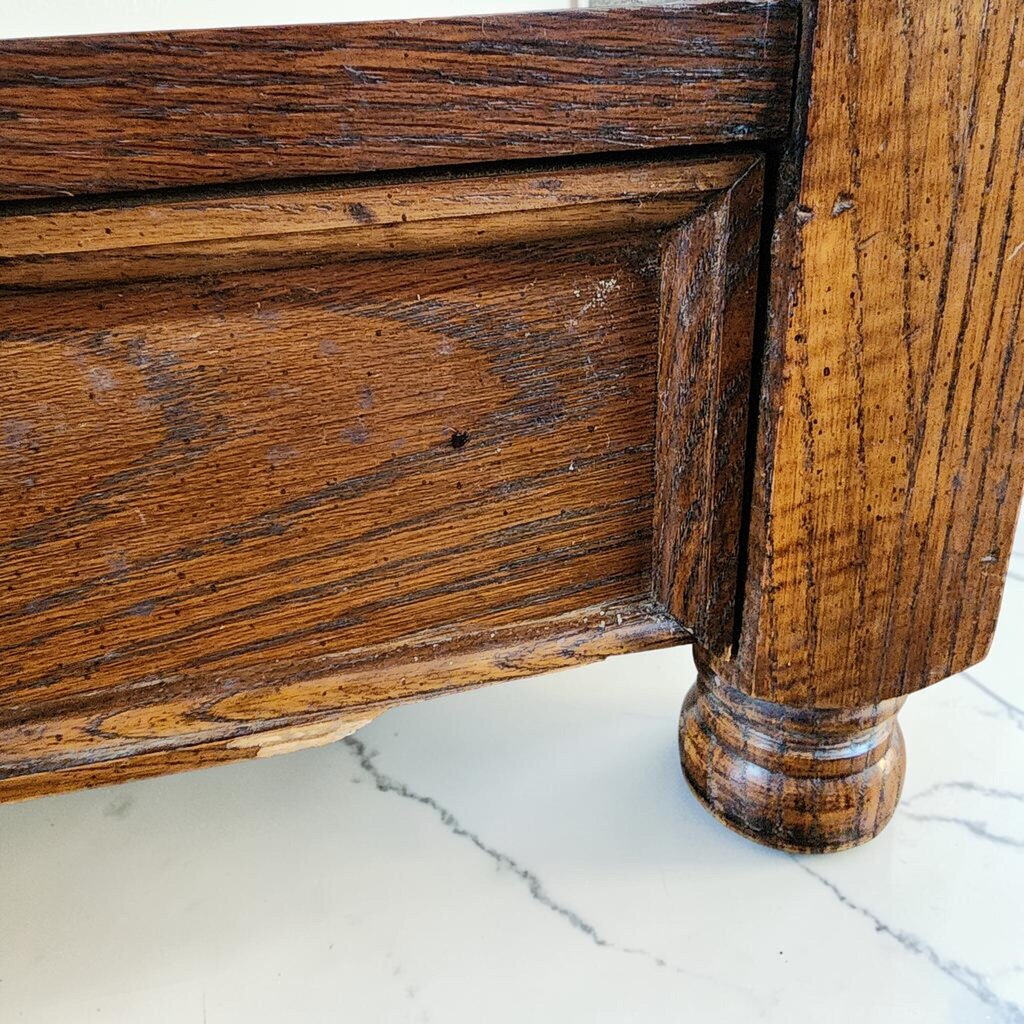 8321 Vintage Oak Herringbone Parquetry Side #Table ~ FURNITURE
