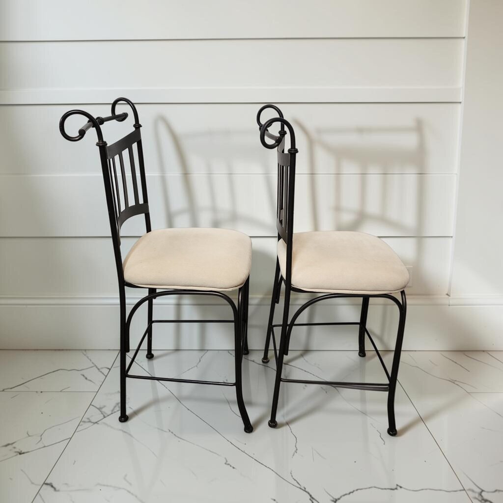 8360-8361 Wrought Iron Scroll-Back Counter #Stools