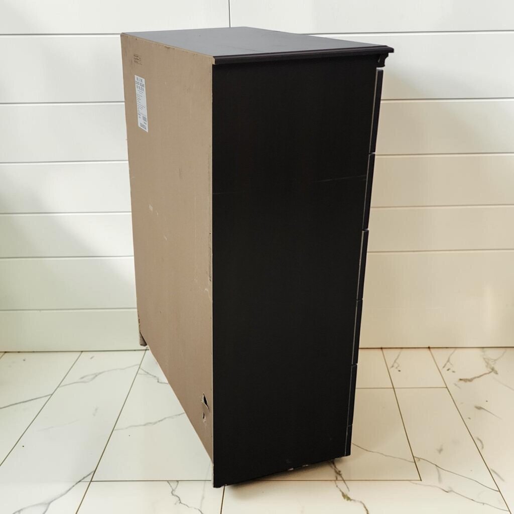 8369 Black 5 Drawer Chest