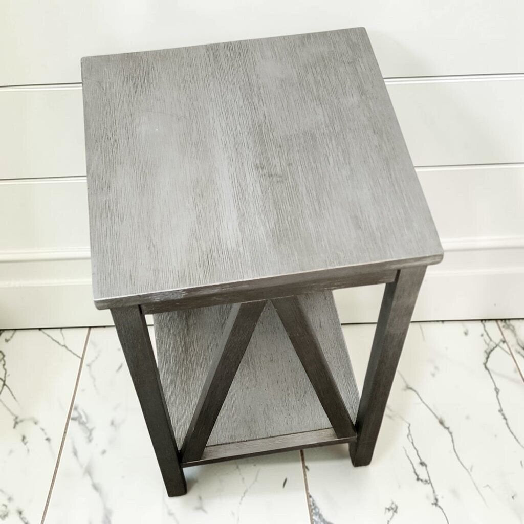 8372 Glam Farmhouse 2 Tier Silver Accent Table ~ FURNITURE