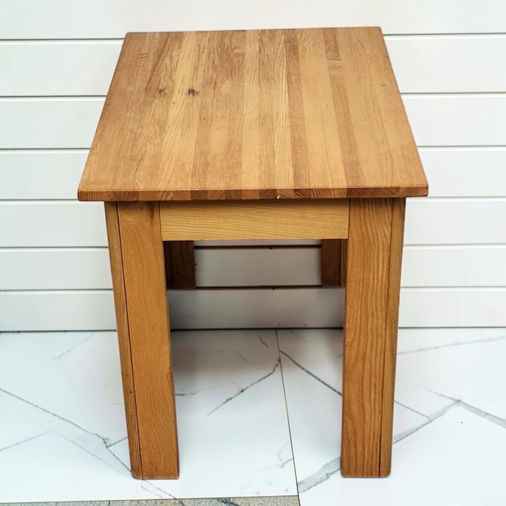 8382 Solid Oak Butcher Block Side Table ~ FURNITURE