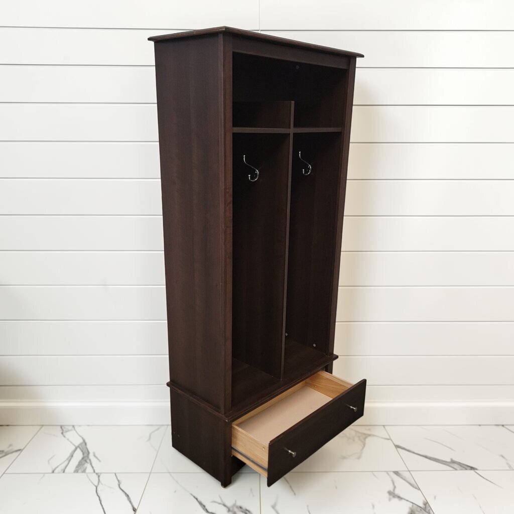 8398 Contemporary Espresso Finished Entryway Hall Tree with Lower Storage Drawer