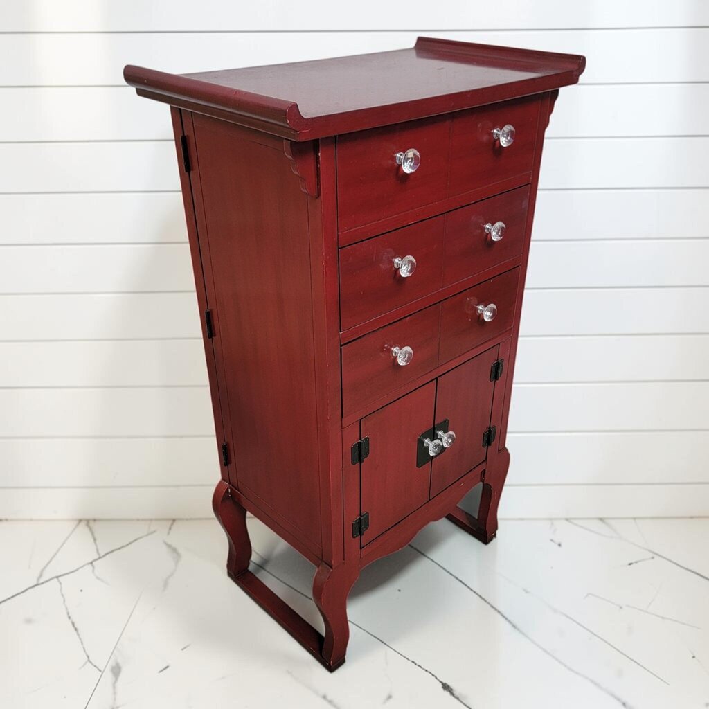 8483 Asian- Style Pagoda Top Jewelry Armoire