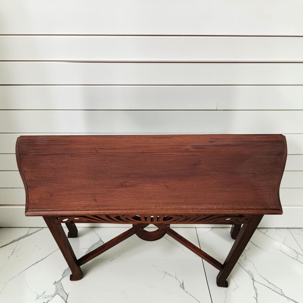8516 Vintage Chippendale Style Pierced Fretwork Console #Table