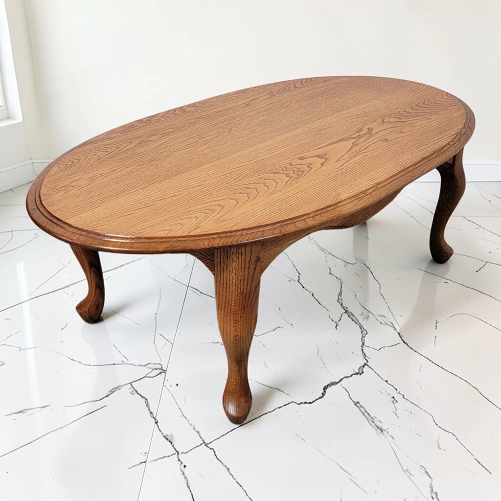 8519 Queen Anne Style Oval Oak Coffee #Table