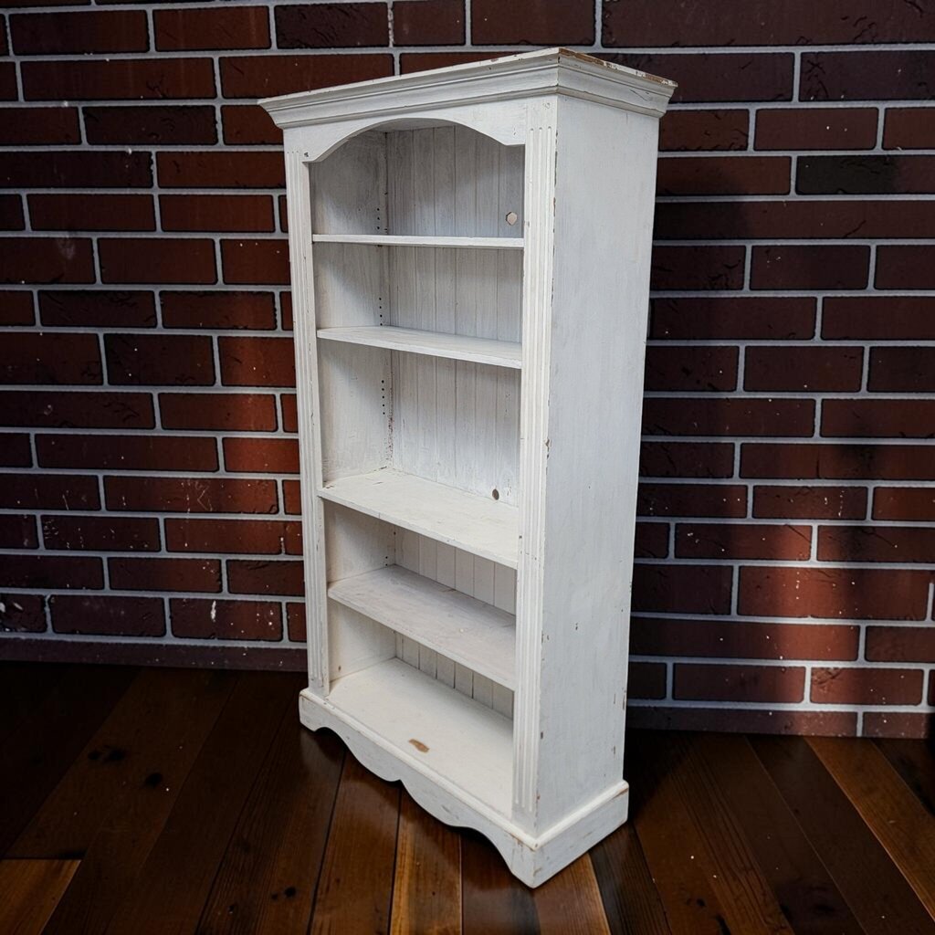 8524 Shabby Chic White 5 Shelf Bookcase