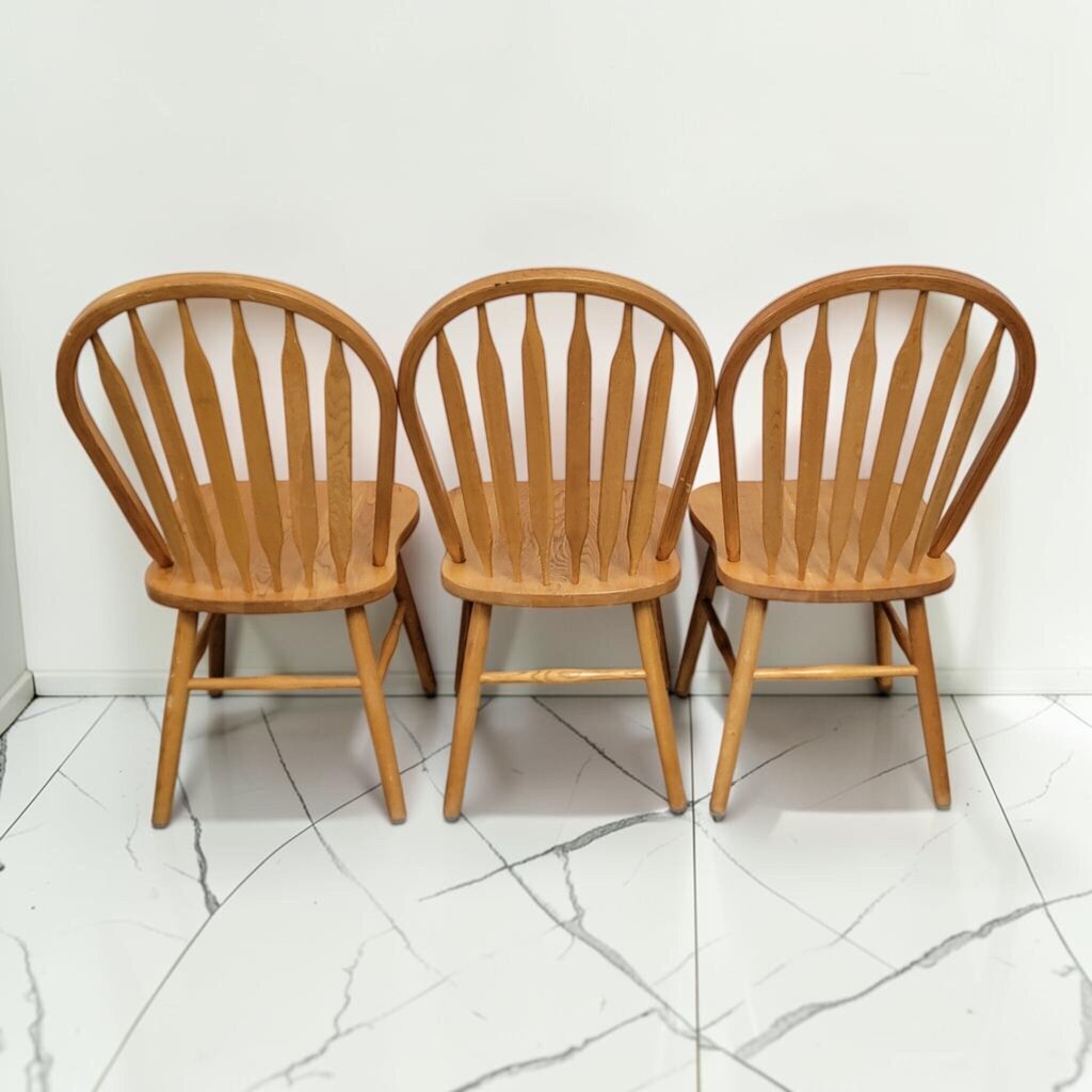 8630-8632 Vintage Oak Wheat Back Windsor Side #Chairs