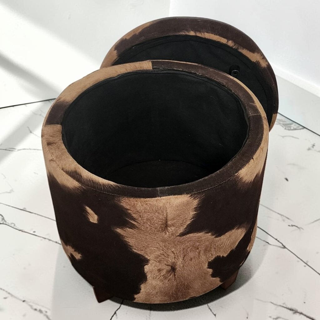 8653 Cow Print Storage #Ottoman