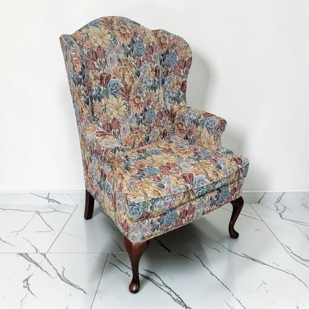 8665 LaZboy Tapestry Wingback Chair