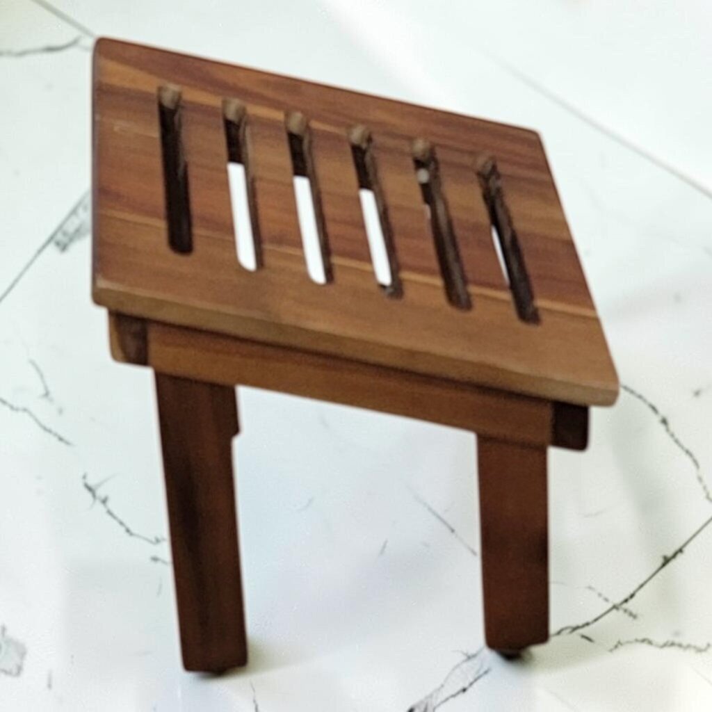 8683 Slatted Solid Wood Spa Footstool