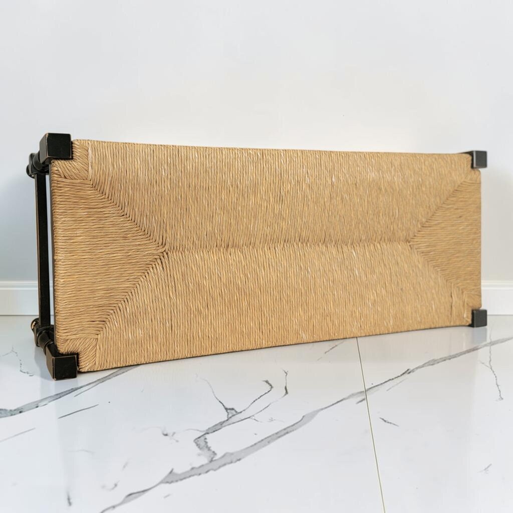 8704 French Country Black Rush Seat #Bench