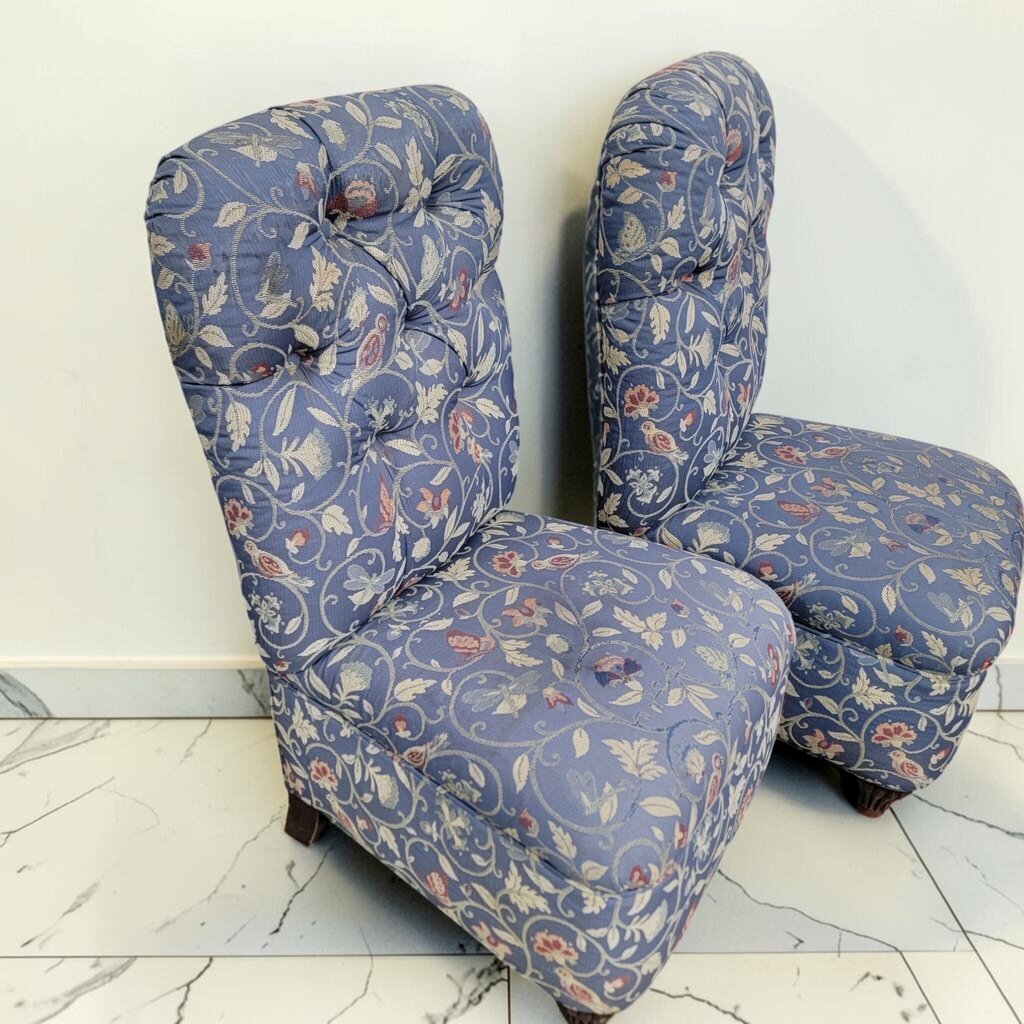 8741-8742 Vintage Tufted Floral Slipper #Chair