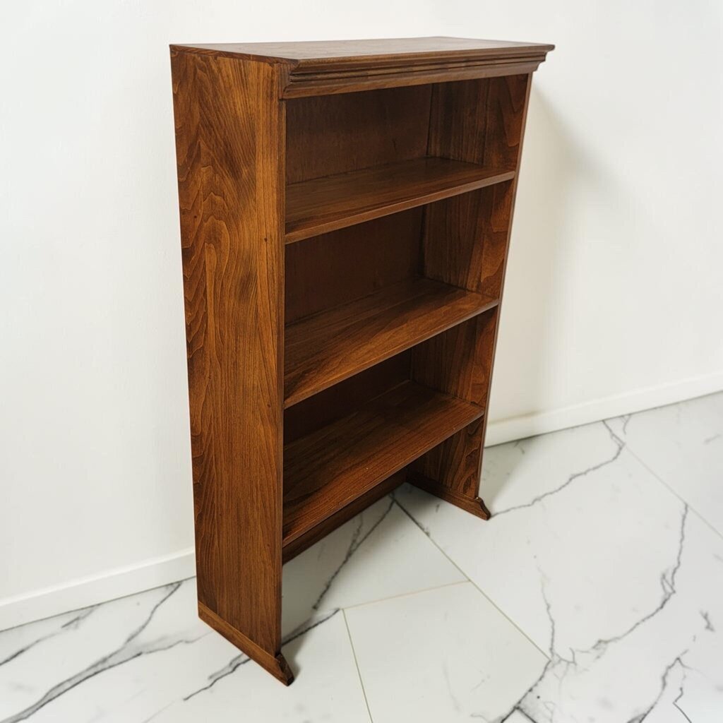 8754 Mid Century Modern Stained Wood Open #Bookcase