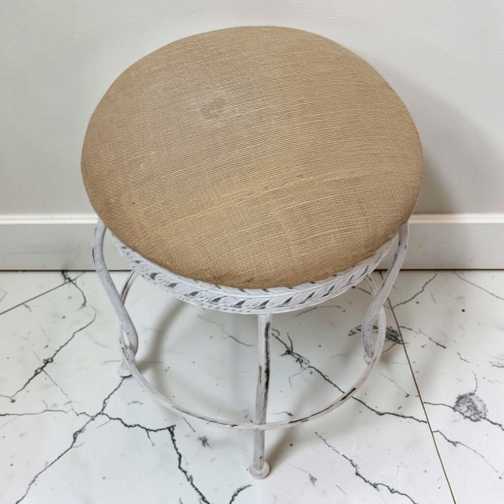 8817 Mid-Century Painted Wrought Metal Vanity #Stool