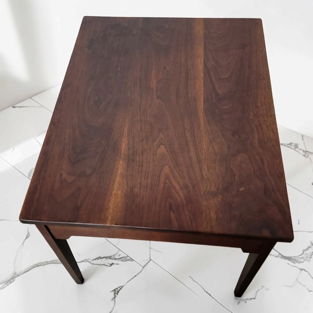 8835 Mid-Century Modern Walnut Side Table with Tapered Legs