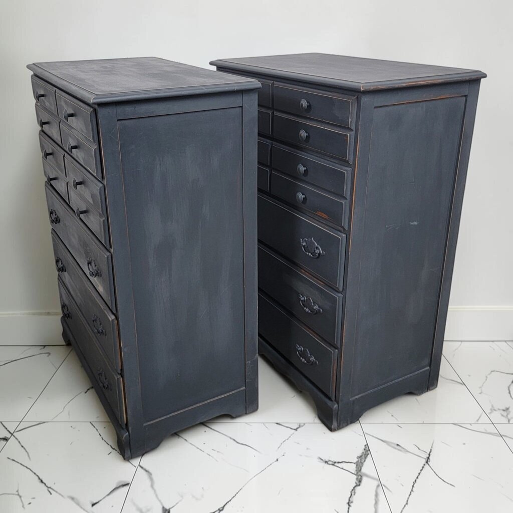 8904-8905 Upcycled Charcoal Tall 5 Drawer Chest