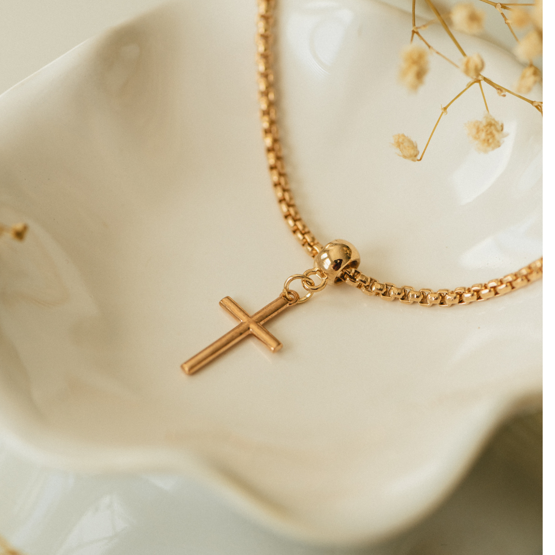 Classic Unisex Gold Plated Cross Necklace - Faith Jewelry