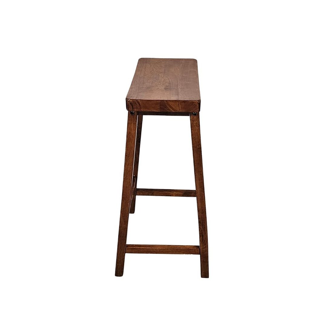 Tall Wooden Saddle Seat Bar Stool