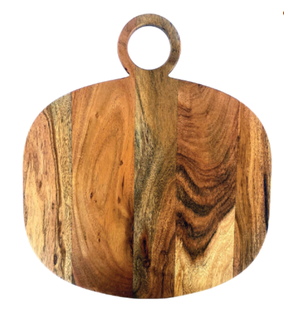 ACACIA WOOD CHEESE SERVING BOARD W/ HANDLES