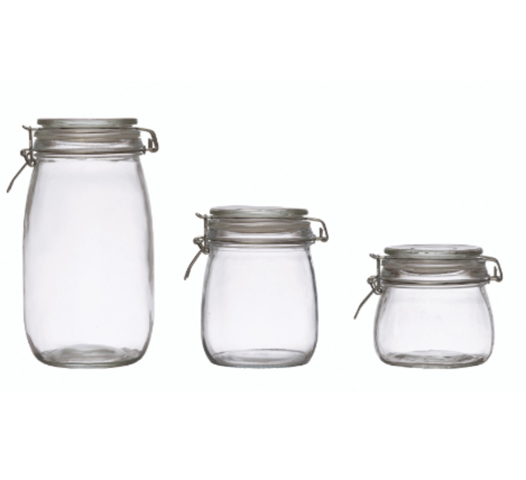 Glass Jar with Clamp Lid