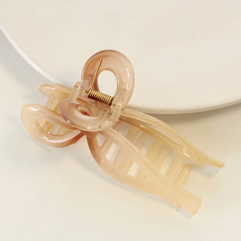 Gradient Jelly Color Bow Hair Claw, Sweet Hair Accessories