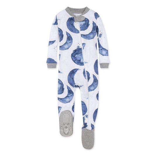 Hello Moon! Organic Baby Zip Front Footed Pajamas