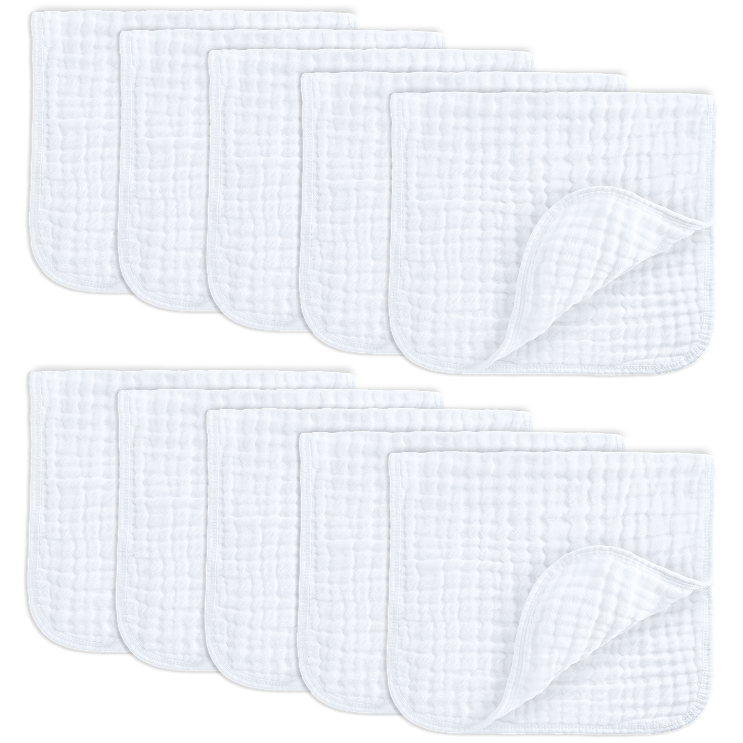 Baby Burp Cloths - 100% Muslin Cotton by Comfy Cubs